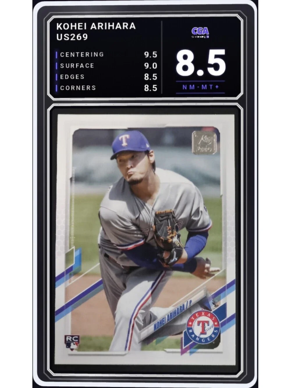 2021 Topps Update #US269 Kohei Arihara RC Texas Rangers - CGA 8.5 Digital Grade